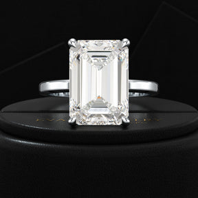 7 Carat Emerald Cut Diamond Solitaire Engagement Ring