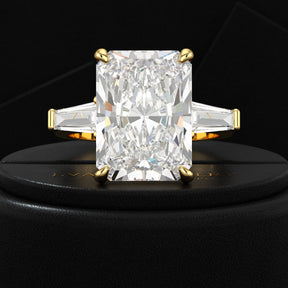 7 Carat Radiant Cut Diamond Three Stone Engagement Ring