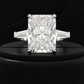 7 Carat Radiant Cut Diamond Three Stone Engagement Ring