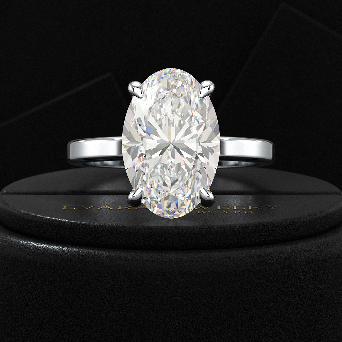 4 Carat Oval Cut Diamond Engagement Ring