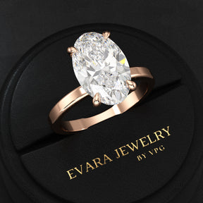 4 Carat Oval Cut Diamond Engagement Ring