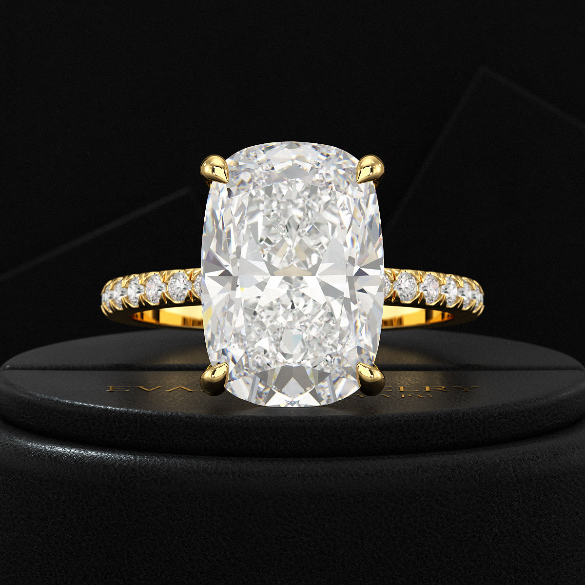 5 Carat Elongated Cushion Cut Diamond Wedding Ring