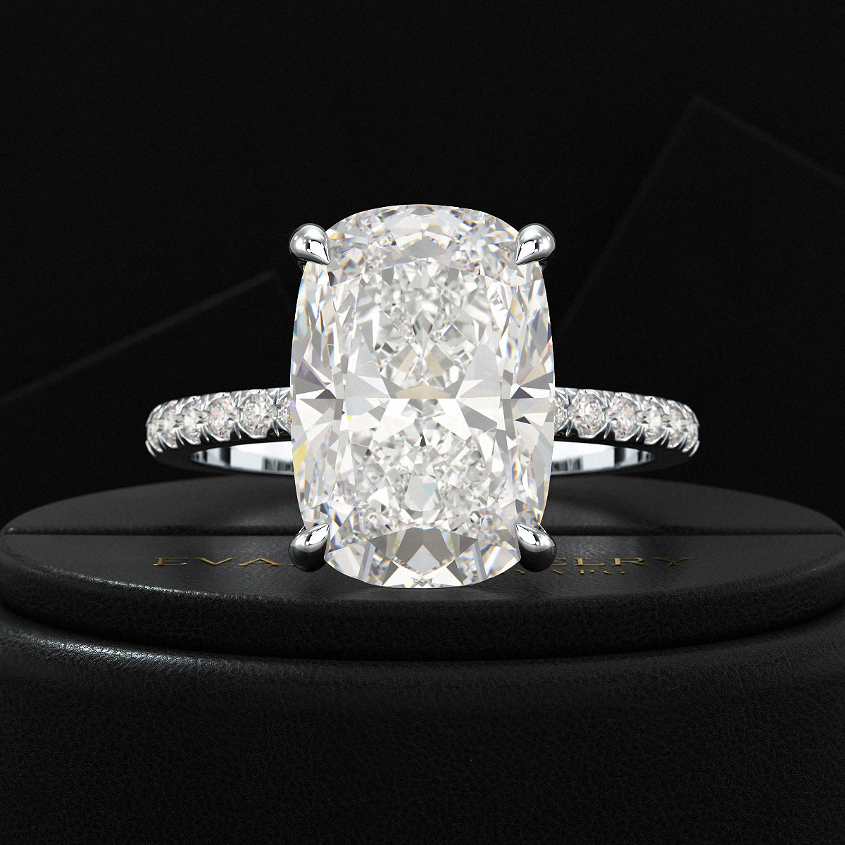 5 Carat Elongated Cushion Cut Diamond Wedding Ring