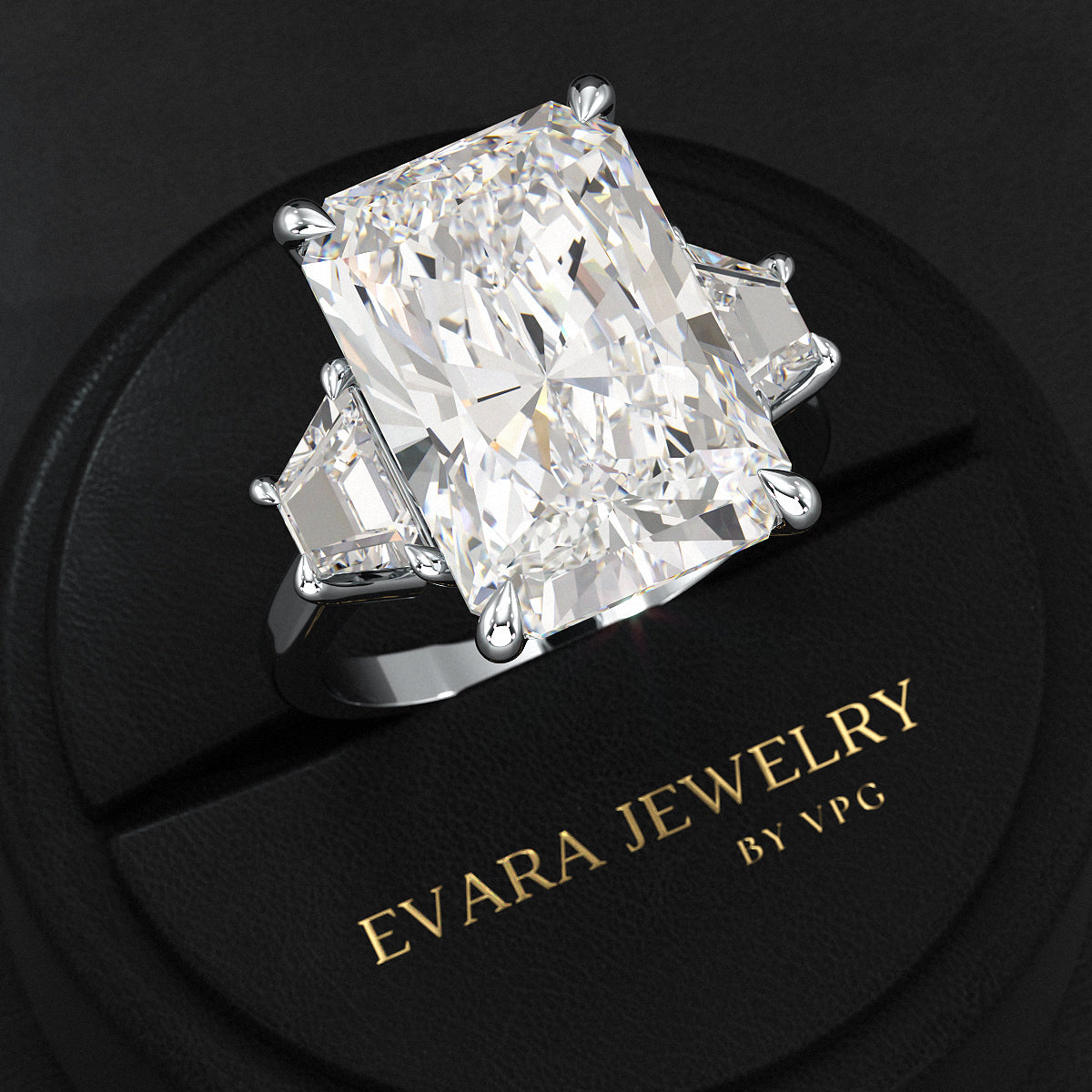 10 Carat Radiant Cut Diamond Engagement Ring