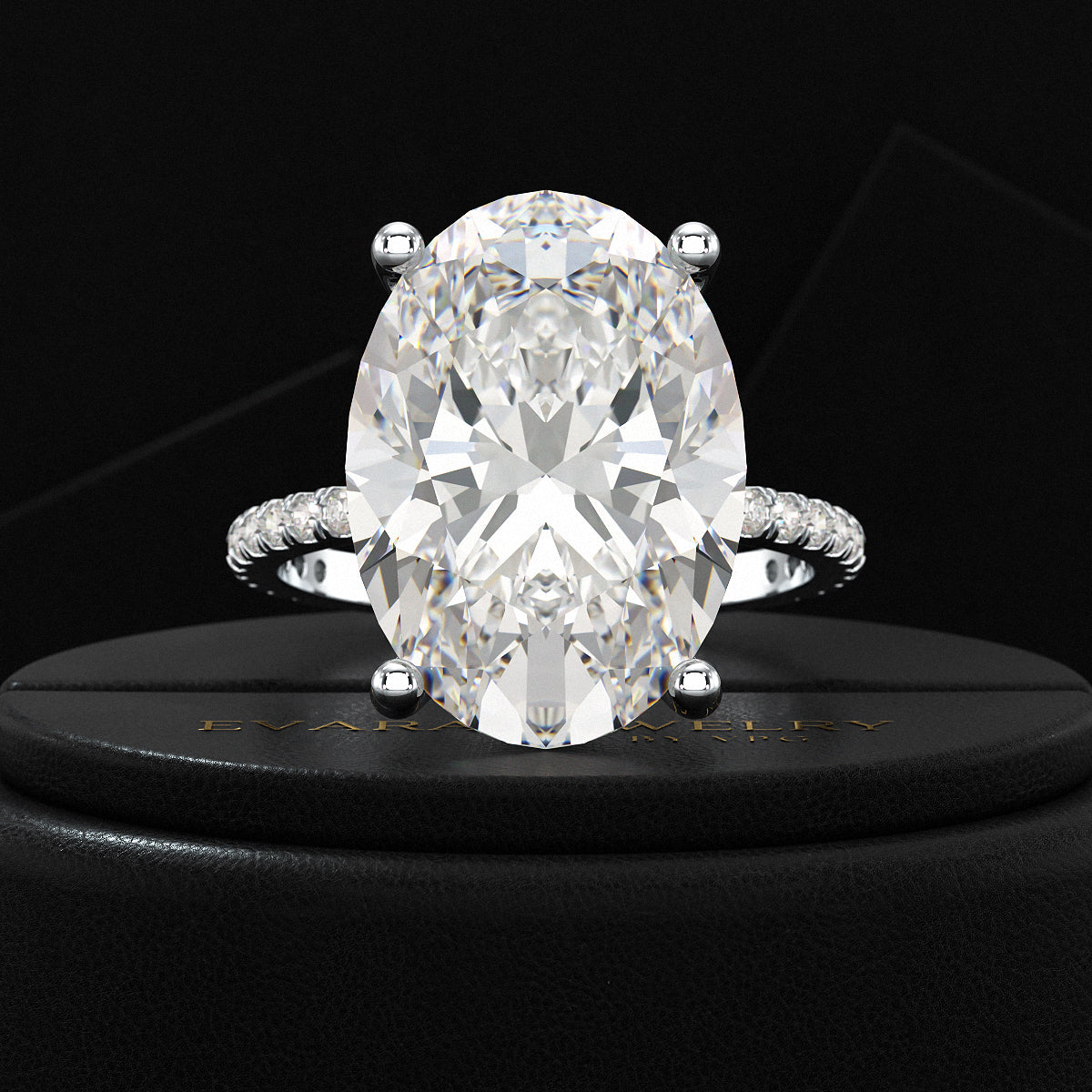 10 Carat Oval Cut Lab Grown Diamond Engagement Ring