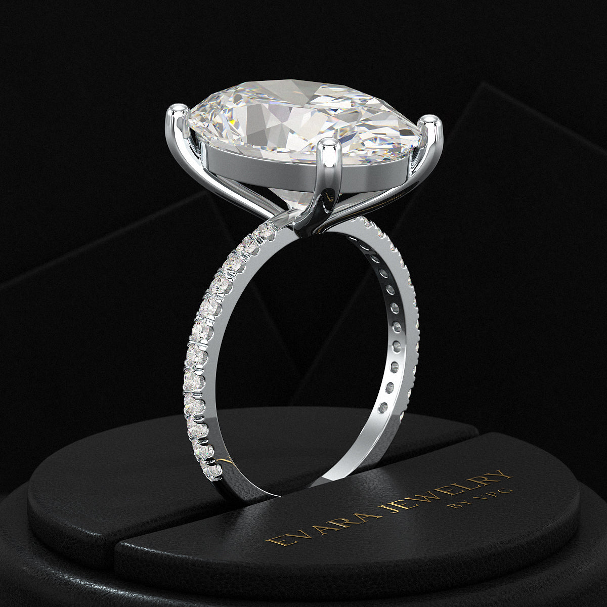 10 Carat Oval Cut Lab Grown Diamond Engagement Ring