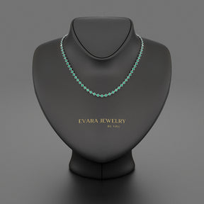 9.36 Carats Natural Emerald Choker Necklace in 14K Gold