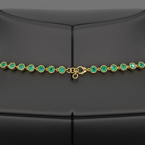 9.36 Carats Natural Emerald Choker Necklace in 14K Gold