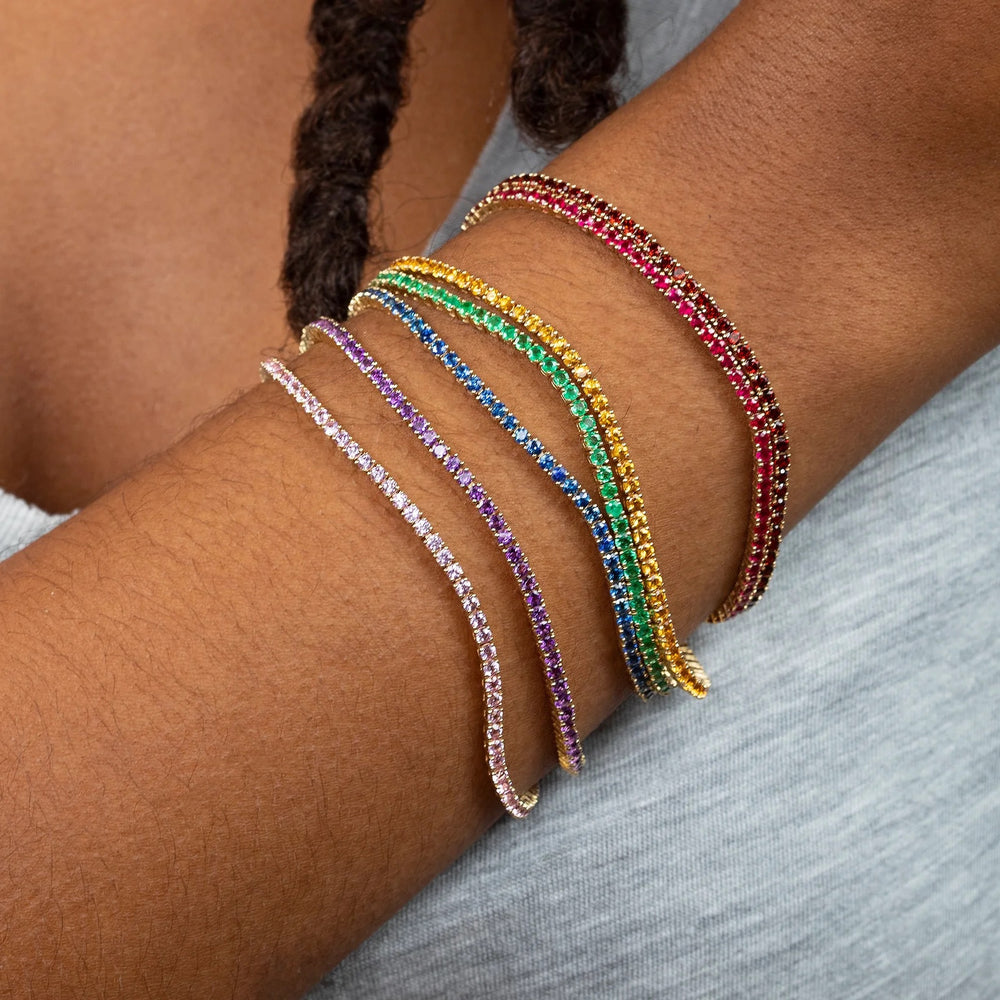 The Red Tennis Bracelet in Gold