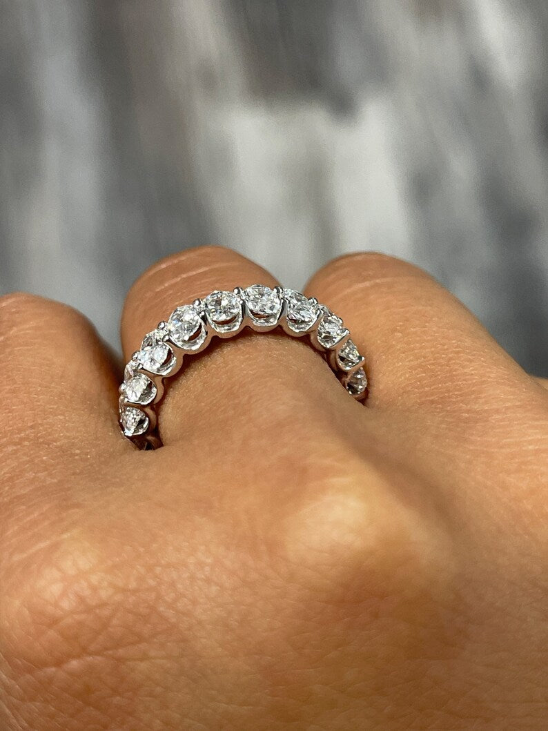 5 Carat Oval Cut Diamond Minimalist Eternity Wedding Band