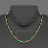 9.36 Carats Natural Emerald Choker Necklace in 14K Gold