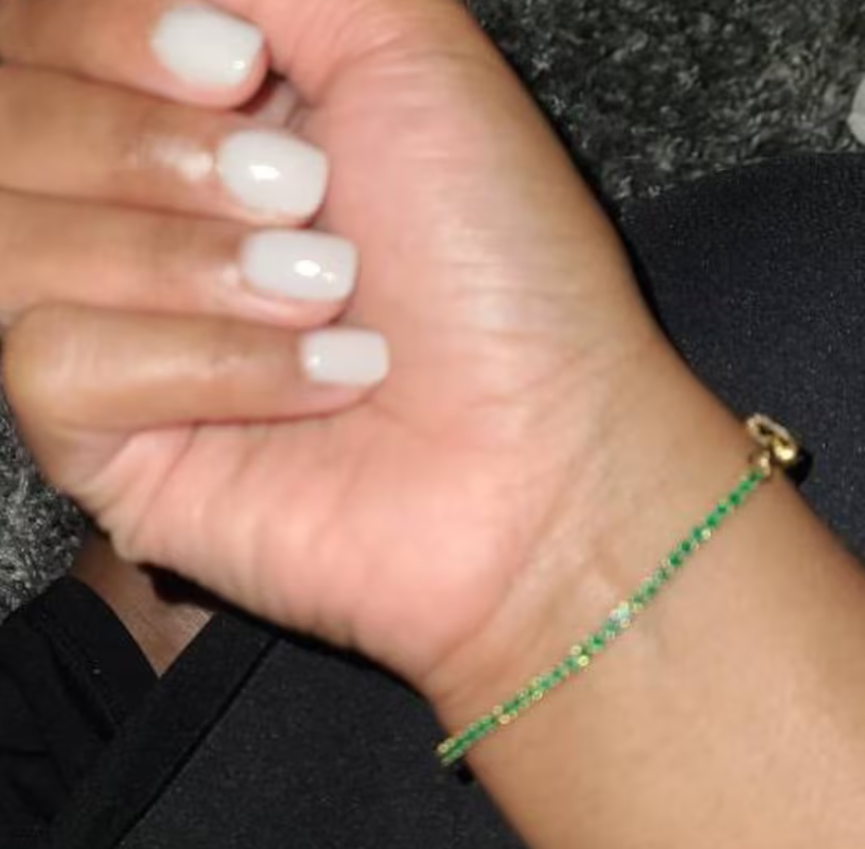 Natural Emerald & Paperclip 50-50 Tennis Bracelet