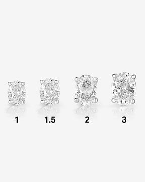 Oval Cut Lab Grown Diamond Stud Earrings: 4 Prong Set, Everyday Earrings