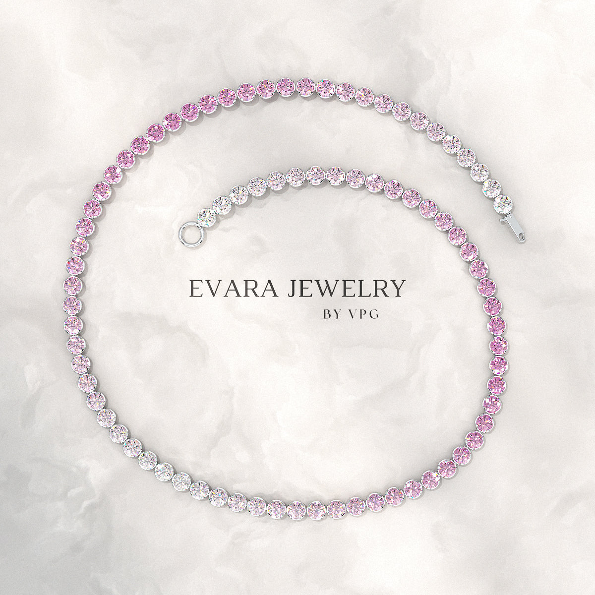 2.01 Carats Ombre Pink Sapphire Dainty Tennis Bracelet - Natural Sapphire in Solid 14K/18K Rose Gold