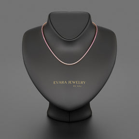 Ombre Natural Pink Sapphire Tennis Necklace in 14K/18K Gold