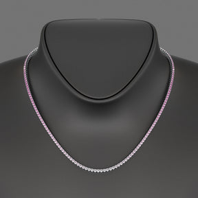 Ombre Natural Pink Sapphire Tennis Necklace in 14K/18K Gold