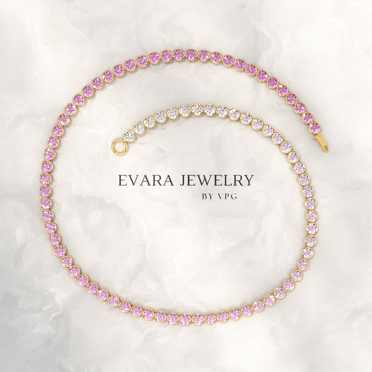 2.01 Carats Ombre Pink Sapphire Tennis Bracelet - Natural Sapphire Bracelet in Solid 18K/14K Gold