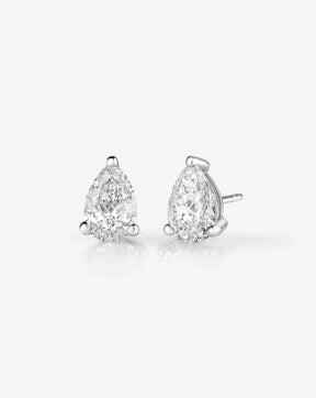Pear Cut Lab Grown Diamond Stud Earrings: Solitaire Studs, Statement Earrings