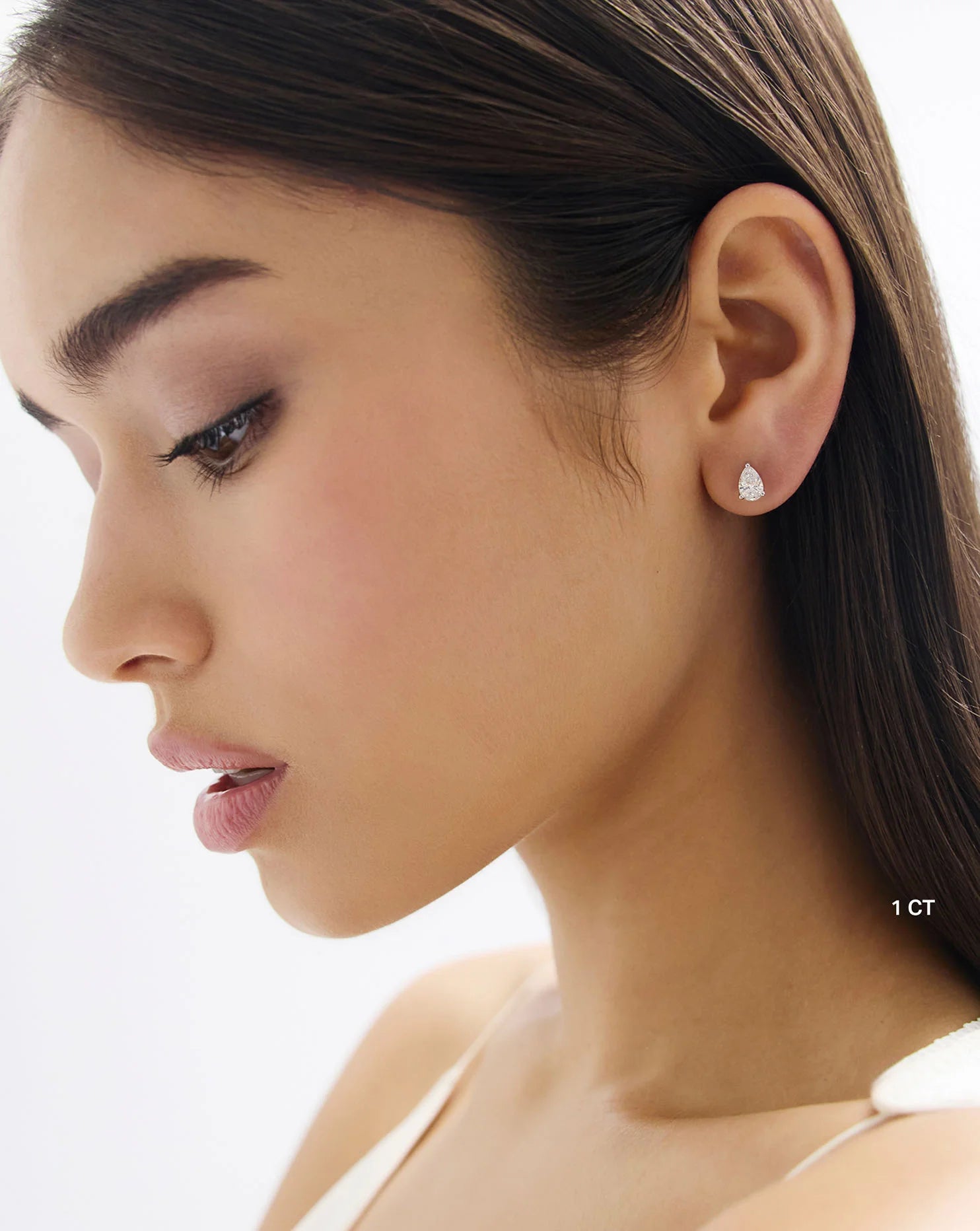 Pear Cut Lab Grown Diamond Stud Earrings: Solitaire Studs, Statement Earrings