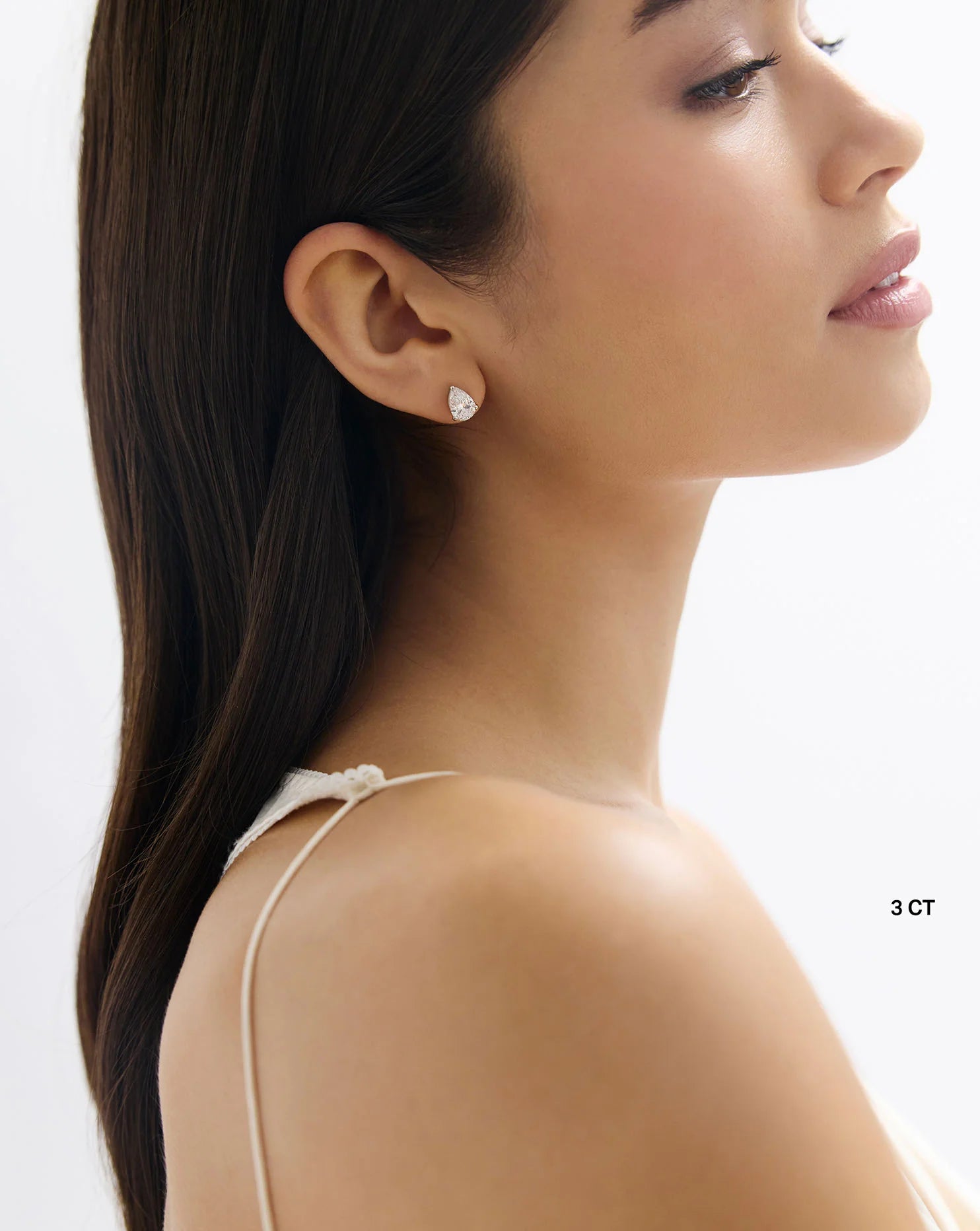 Pear Cut Lab Grown Diamond Stud Earrings: Solitaire Studs, Statement Earrings