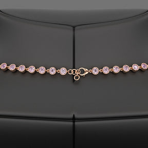 9.38 Carats Ombre Natural Pink Sapphire Choker Necklace in 14K Rose Gold