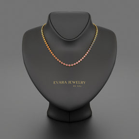 9.20 Carats Natural Rainbow Sapphire Necklace in 14K Gold