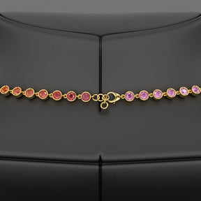 9.20 Carats Natural Rainbow Sapphire Necklace in 14K Gold