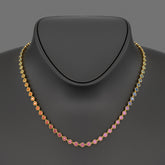 9.20 Carats Natural Rainbow Sapphire Necklace in 14K Gold