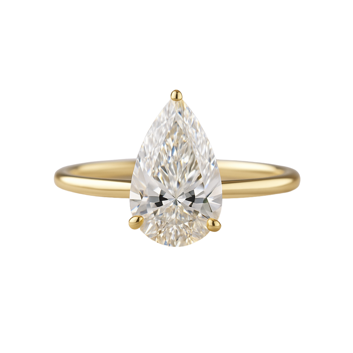 2 Carat Pear Cut Hidden Halo Engagement Ring
