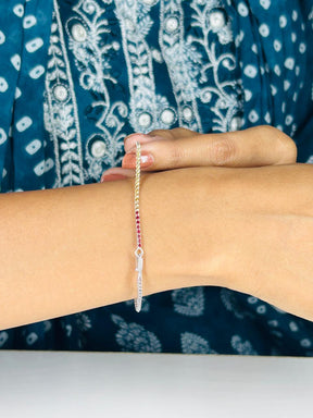 1.92 Carats Rainbow Sapphire Tennis Bracelet in Solid 14K/18K Gold