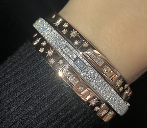 3.12 Carat Diamond Cuff Bracelet in 10K, 14K, 18K Solid Gold