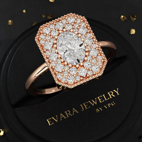 Antique Diamond Mosaic Engagement Ring - Evara Jewelry LLC