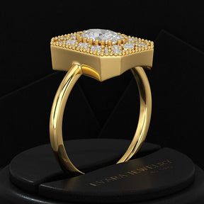 Antique Diamond Mosaic Engagement Ring - Evara Jewelry LLC