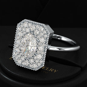 Antique Diamond Mosaic Engagement Ring - Evara Jewelry LLC