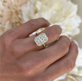 Antique Diamond Mosaic Engagement Ring - Evara Jewelry LLC