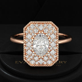 Antique Diamond Mosaic Engagement Ring - Evara Jewelry LLC