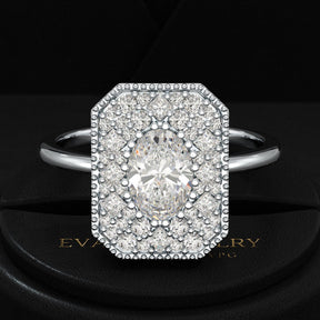 Antique Diamond Mosaic Engagement Ring - Evara Jewelry LLC