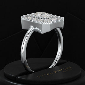 Antique Diamond Mosaic Engagement Ring - Evara Jewelry LLC