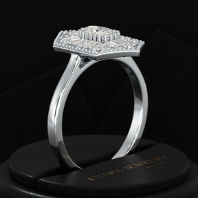 Antique Diamond Mosaic Oval Proposal Ring - Evara Jewelry LLC
