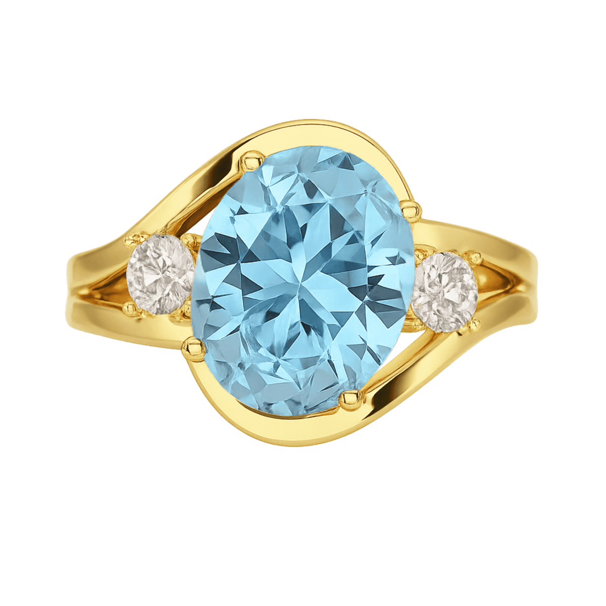 Aquamarine Oval Cut Diamond Victorian Engagement Ring - Evara Jewelry LLC