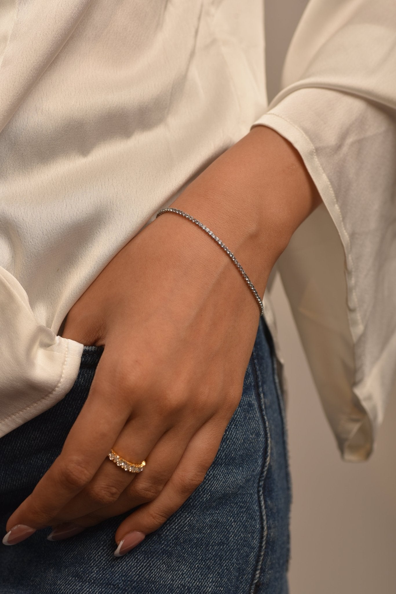 Aquamarine Tennis Bracelet in 14K/18K White Gold - Evara Jewelry LLC