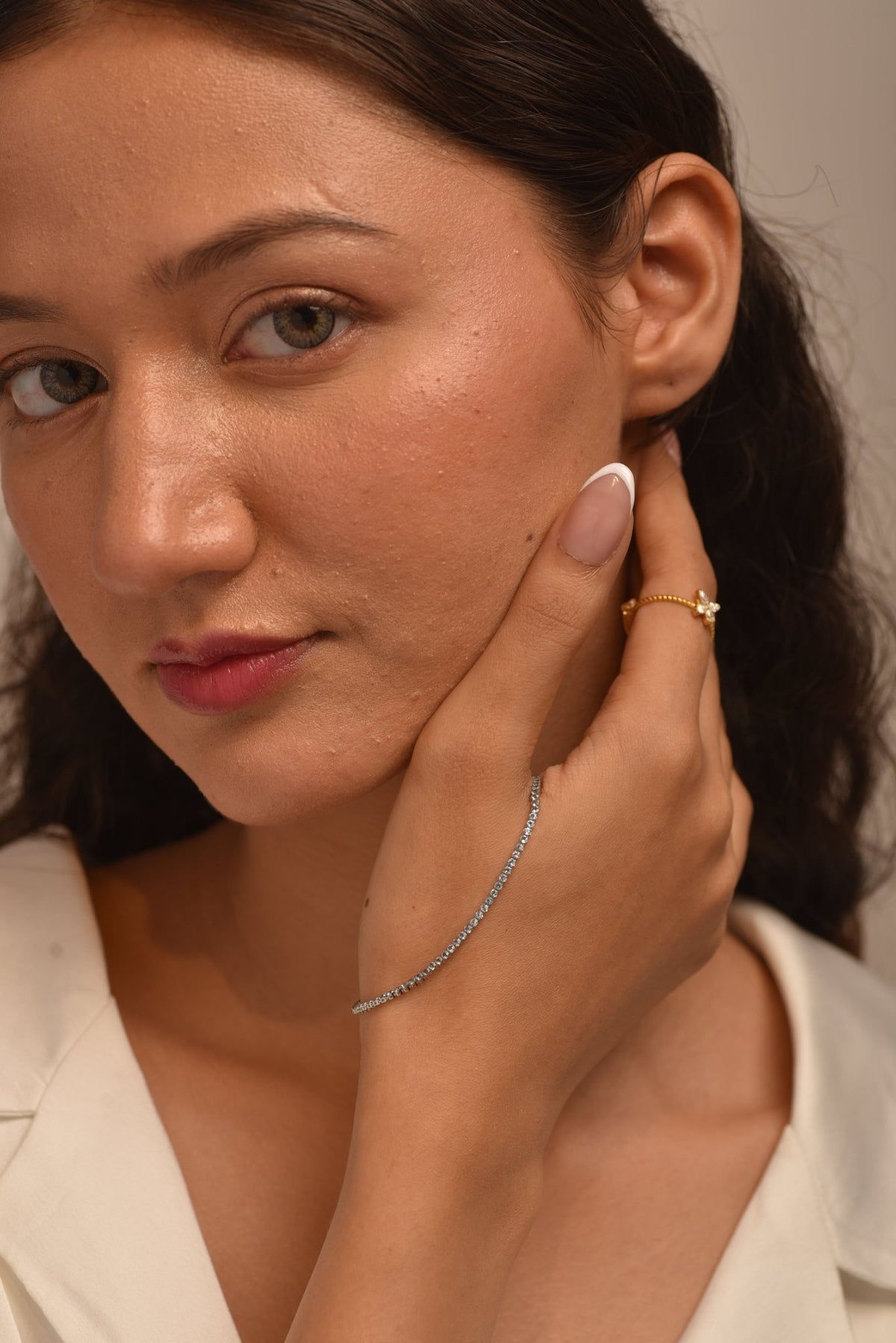 Aquamarine Tennis Bracelet in 14K/18K White Gold - Evara Jewelry LLC