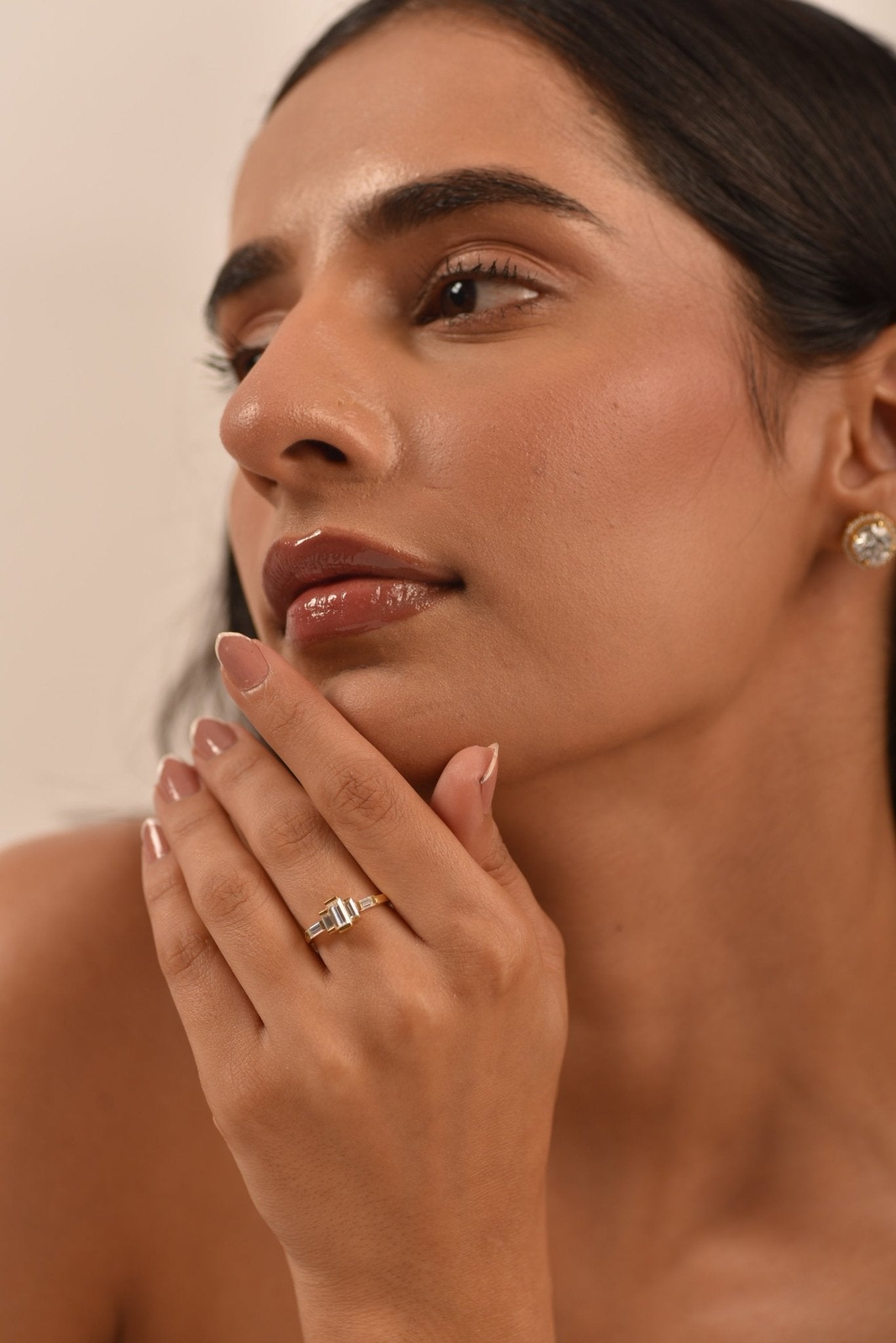 Art Deco Baguette Diamond 5 Stone Statement Ring - Evara Jewelry LLC