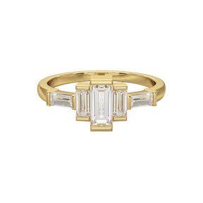 Art Deco Baguette Diamond 5 Stone Statement Ring - Evara Jewelry LLC