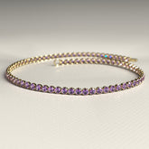 Amethyst Tennis Bracelet in 14K/18K Gold / February Birthstone Bracelet / Purple Stacking Bracelet