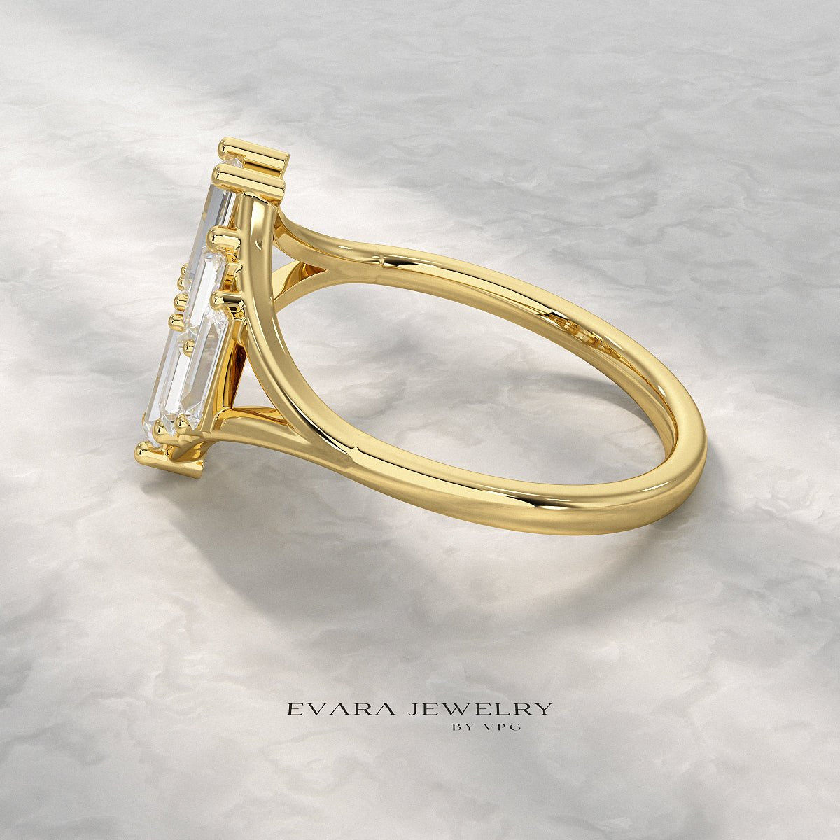 Baguette Cluster Diamond Ring - Evara Jewelry LLC