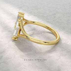 Baguette Cluster Diamond Ring - Evara Jewelry LLC