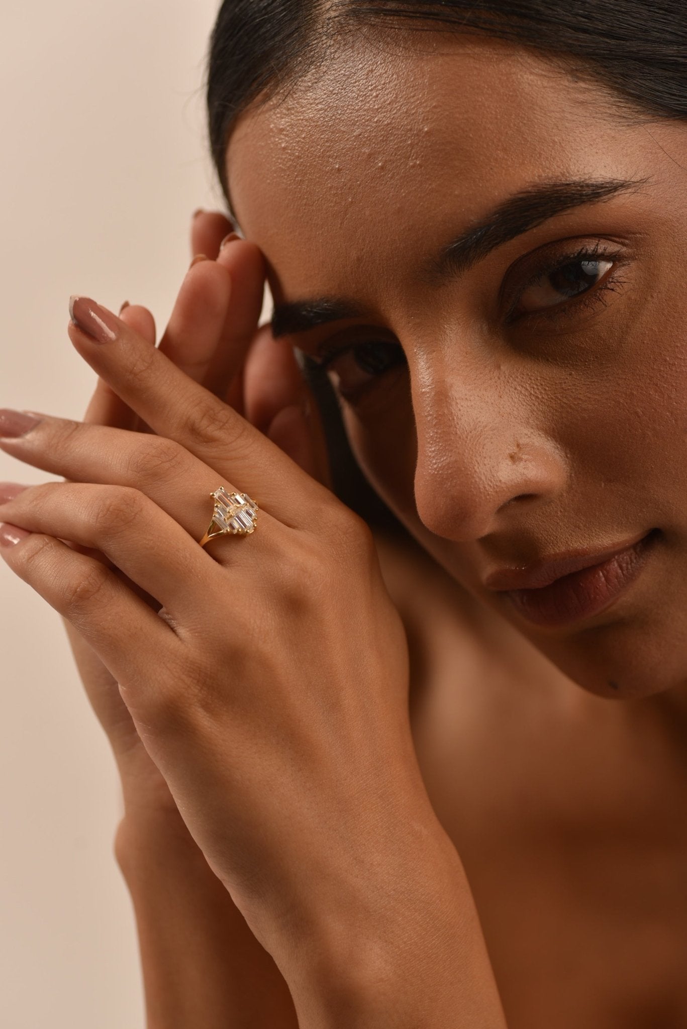 Baguette Cluster Diamond Ring - Evara Jewelry LLC