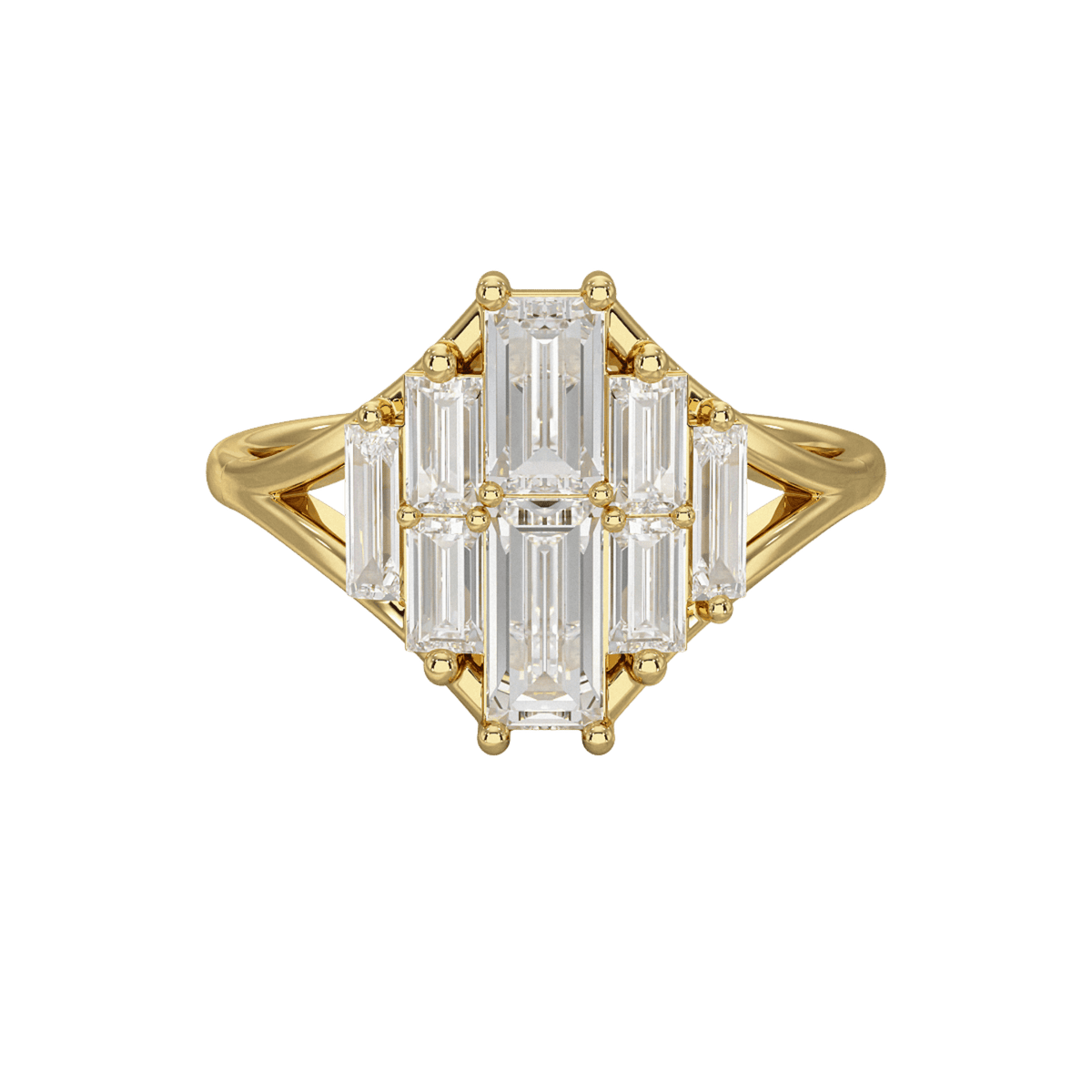 Baguette Cluster Diamond Ring - Evara Jewelry LLC