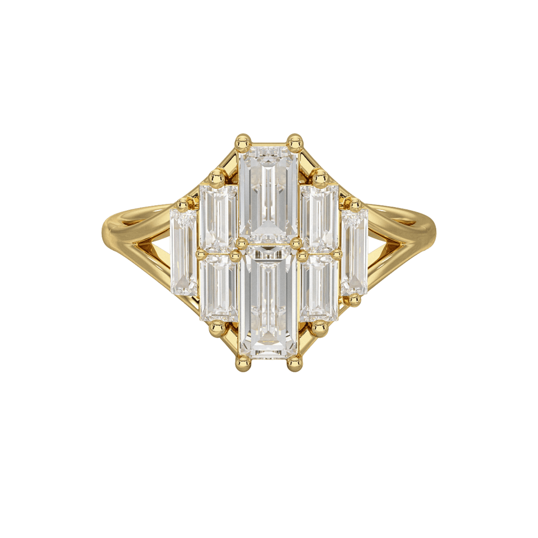 Baguette Cluster Diamond Ring - Evara Jewelry LLC